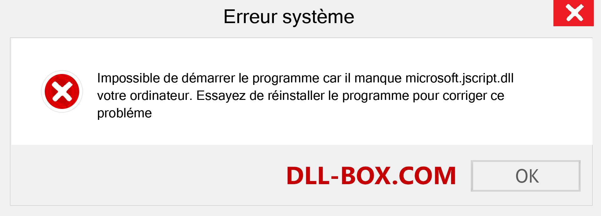 Le fichier microsoft.jscript.dll est manquant ?. Télécharger pour Windows 7, 8, 10 - Correction de l'erreur manquante microsoft.jscript dll sur Windows, photos, images